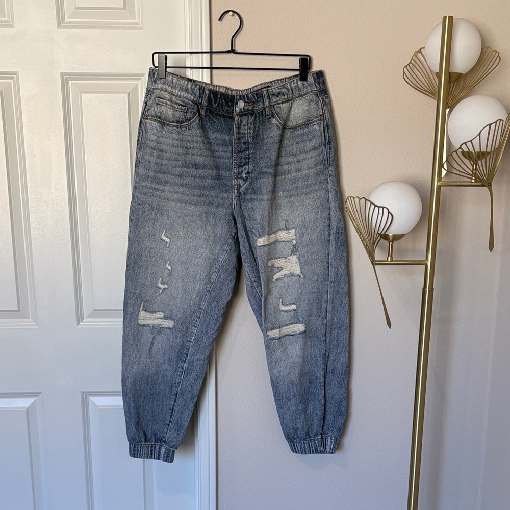 Blank NYC Relaxed Fit Faux Distressed Blue Jeans